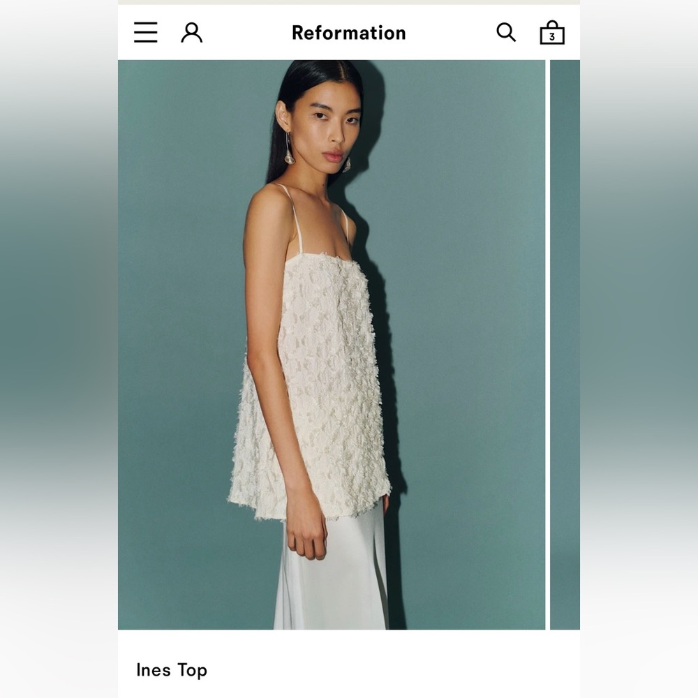 Reformation White Ines Top